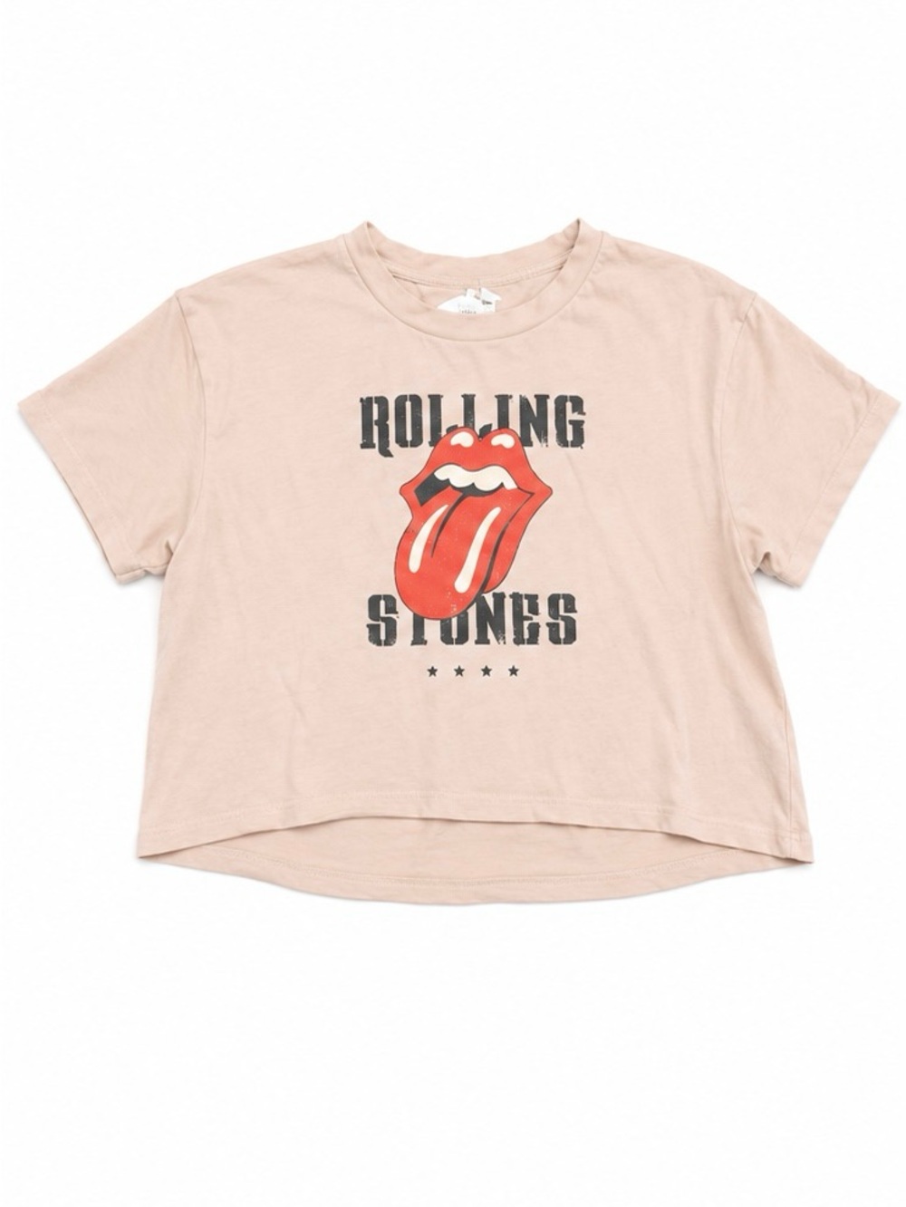 The Rolling Stones Pale Pink Cropped Tee